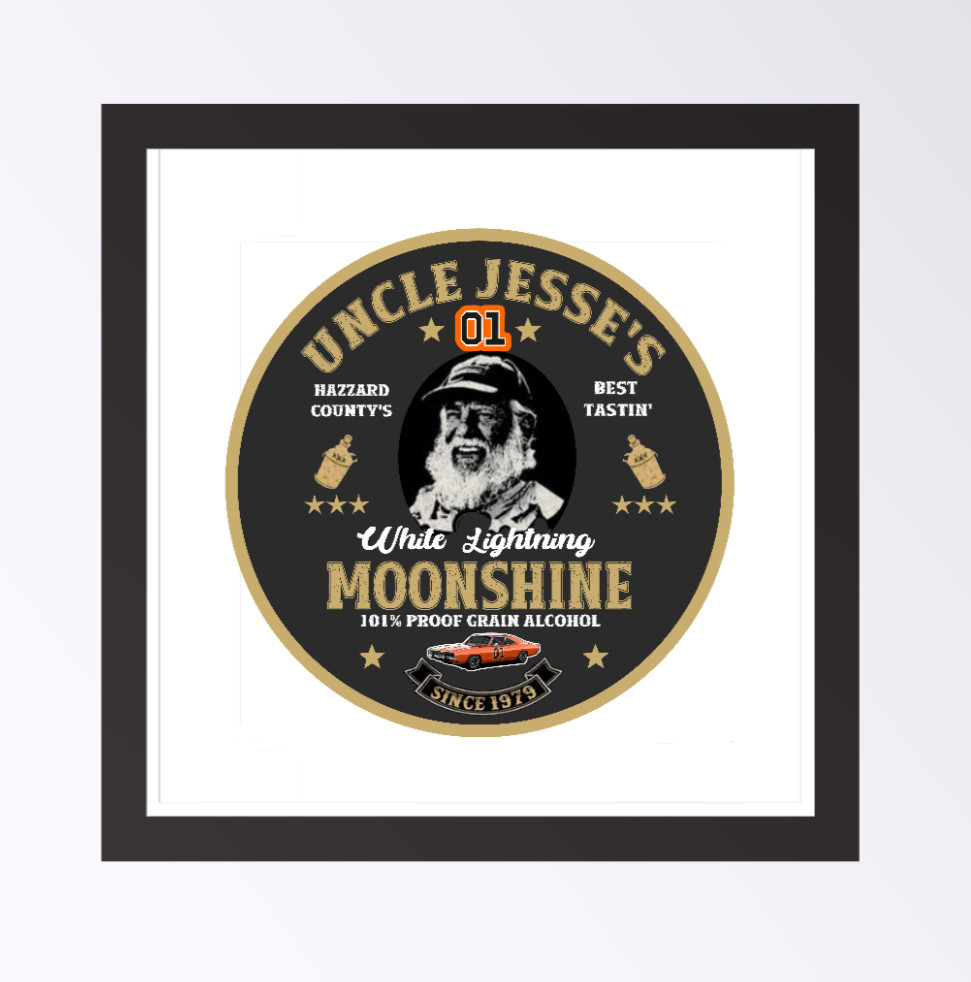 Dukes of Hazzard's (Uncle Jesse's Moonshine) 4" Handmade Vinyl Decal Vehicle 26