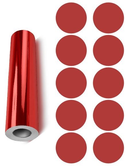 Dots Round Vinyl Color Coded Inventory Label Chrome Red 1.5 Inch Stickers