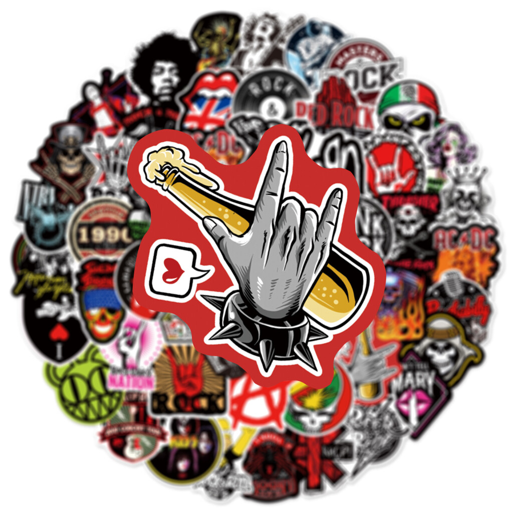100/50 Punk Rock Music Band Rock and Roll Sticker Packs