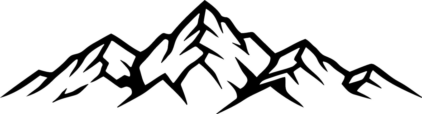 MOUNTAIN RANGE TREE LANDSCAPE SCENE Vinyl Decal -Sticker for Car Off-road Truck