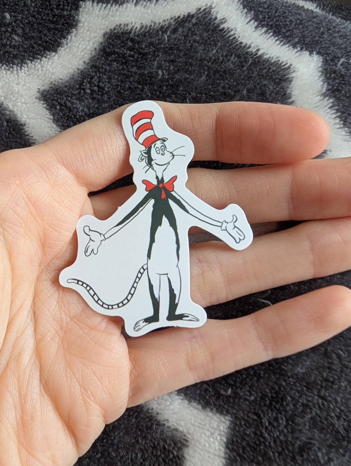 Dr Seuss Sticker | Whimsical Cartoon Vinyl Decal Fan Art, Cat in Hat