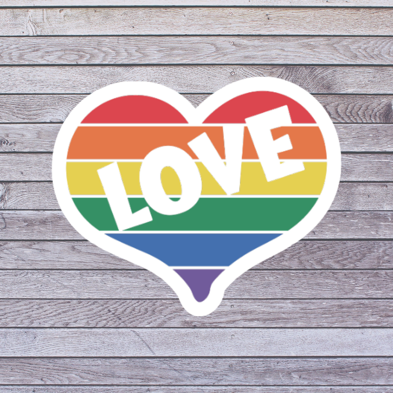 Pride Sticker Vinyl Decal Rainbow Heart Love LGBT Equality