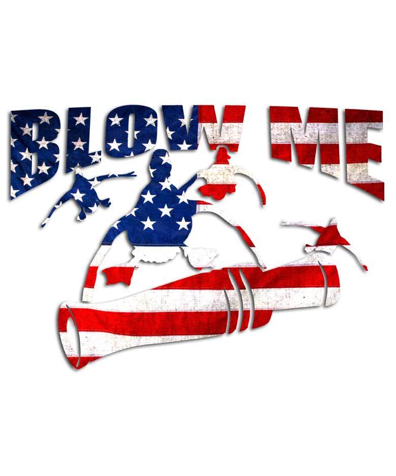 Blow Me American Flag Duck Hunting Decal Sticker USA Waterfowl Shotgun Hunter