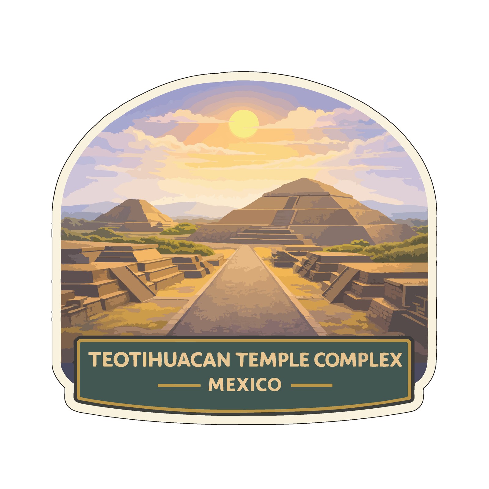 Teotihuacan Temple Complex Mexico Sticker Decal Vinyl Die-Cut World Heritage