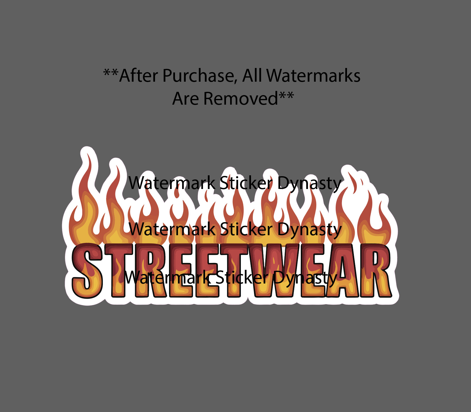 Streetwear Sticker Waterproof Decal Fire Flames Clothes Outfit Style Gift NEW