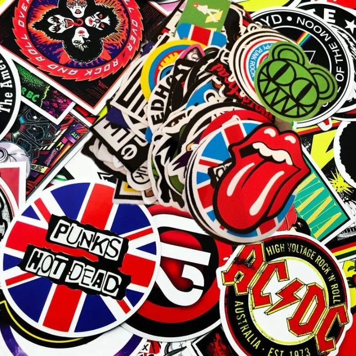 300pcs Rock Band Logo Stickers Decal Lot Punk Vinyl Music Heavy Metal Laptop USA