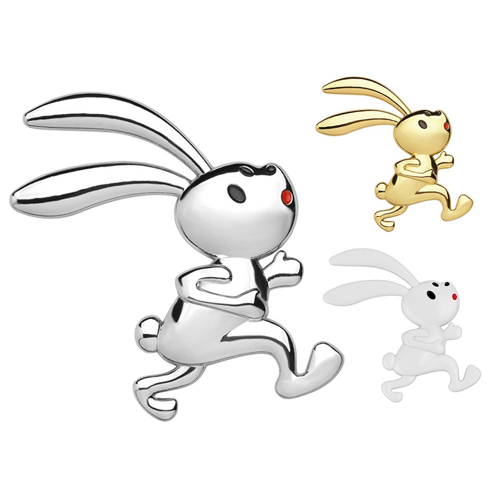 1PCS Sturdy Rabbit Car Emblem Sticker Chrome Badge Suitable for Car Side & Trunk