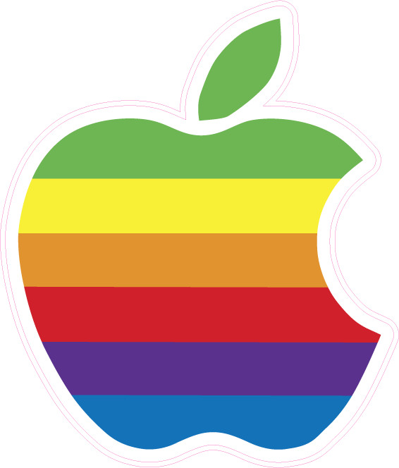 Rainbow Apple Sticker – High-Quality Vinyl Decal for Car, Laptop, Water Bottle