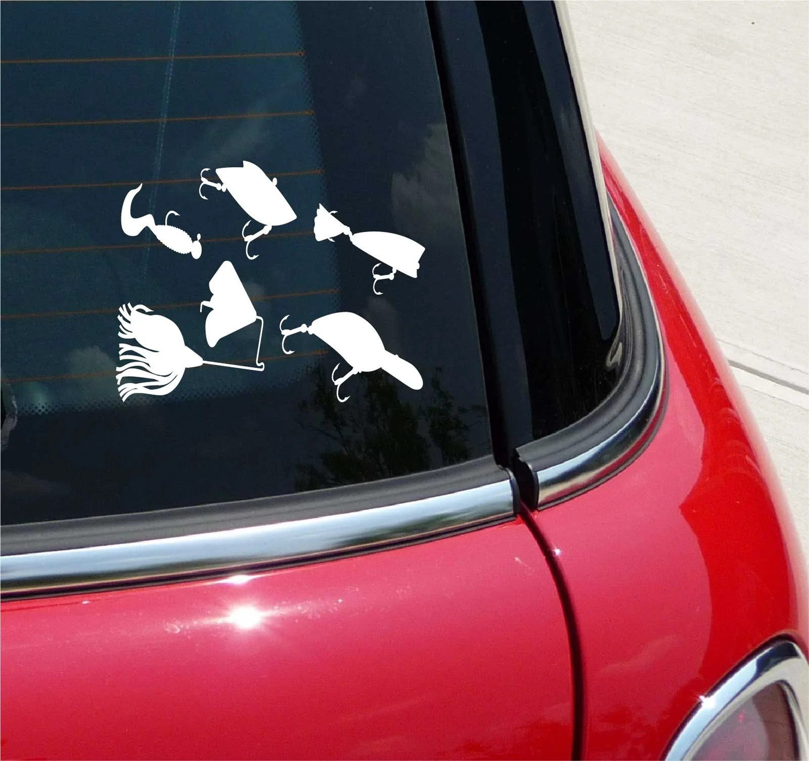 FISHING #2 LURES FISH SALT FRESH WATER ROD GRAPHIC DECAL STICKER ART CAR WALL