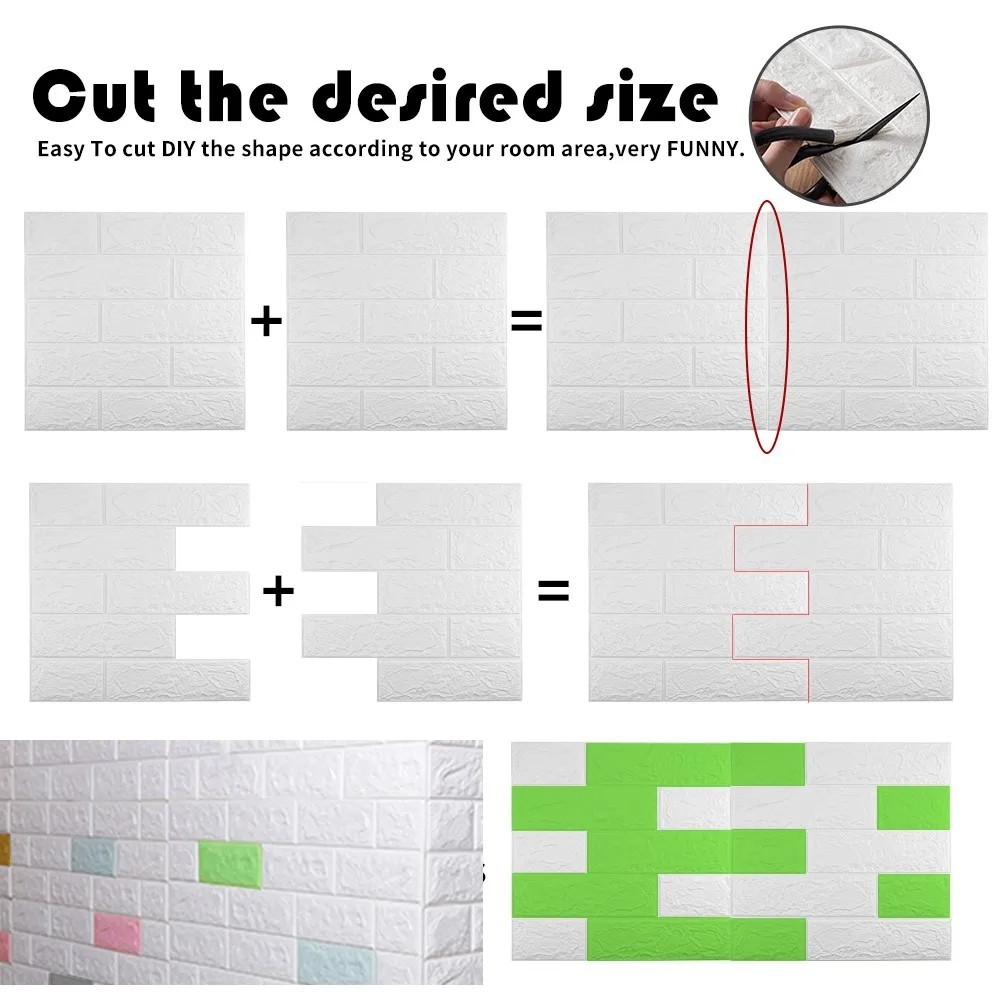 3D Foam Brick Self Adhesive Wallpaper Waterproof Wall Stickers Home Decor