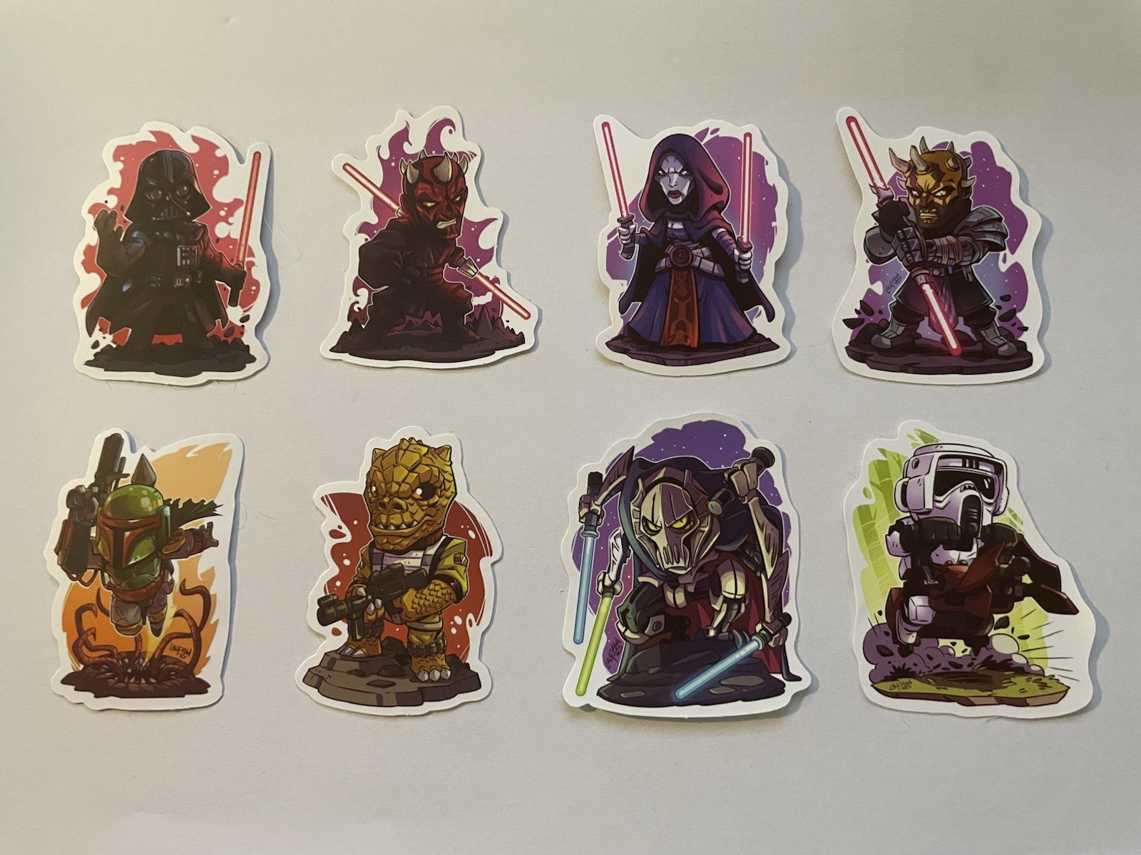 Star Wars Stickers – Dark Side (Set of 8 Stickers) – Penny To Show Size