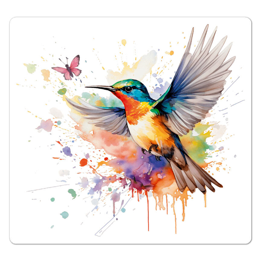 Hummingbird Butterfly, Vinyl Decal Sticker, Indoor Outdoor, 3 Sizes, #9730