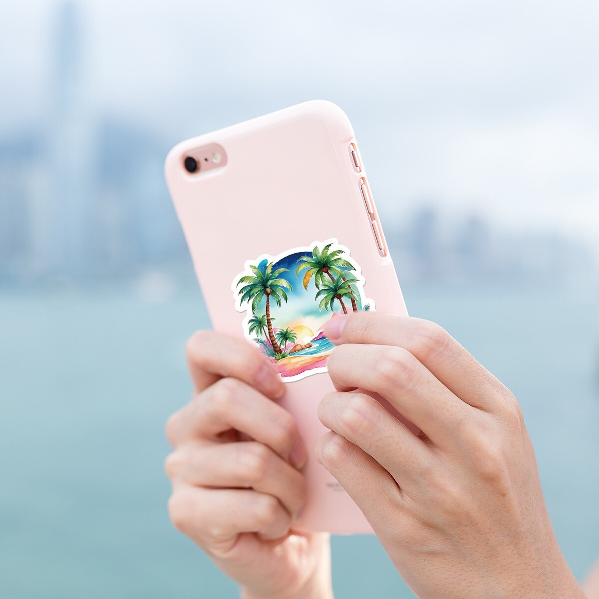 50pcs Waterproof Vinyl Stickers Summer Vacation Beach Tree Luggage Phone Laptop