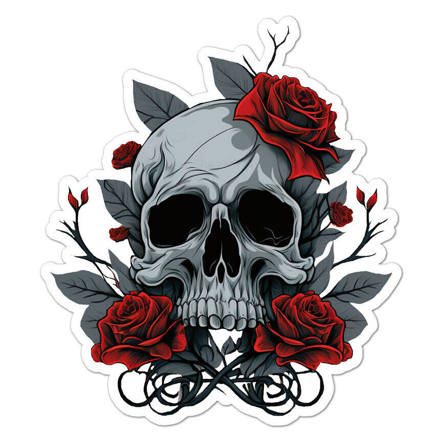 Skull Rose Sticker Decal