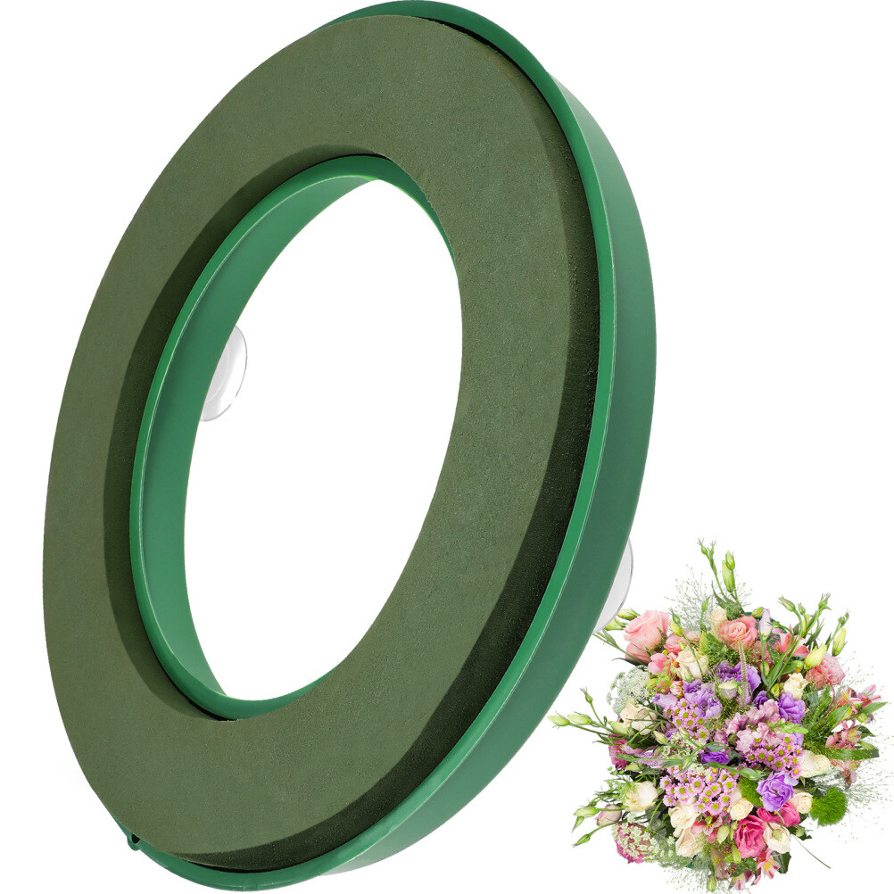 1PC Flower Foam Ring Wet Floral Designer Oasis Wreath Base for Fresh Sucker