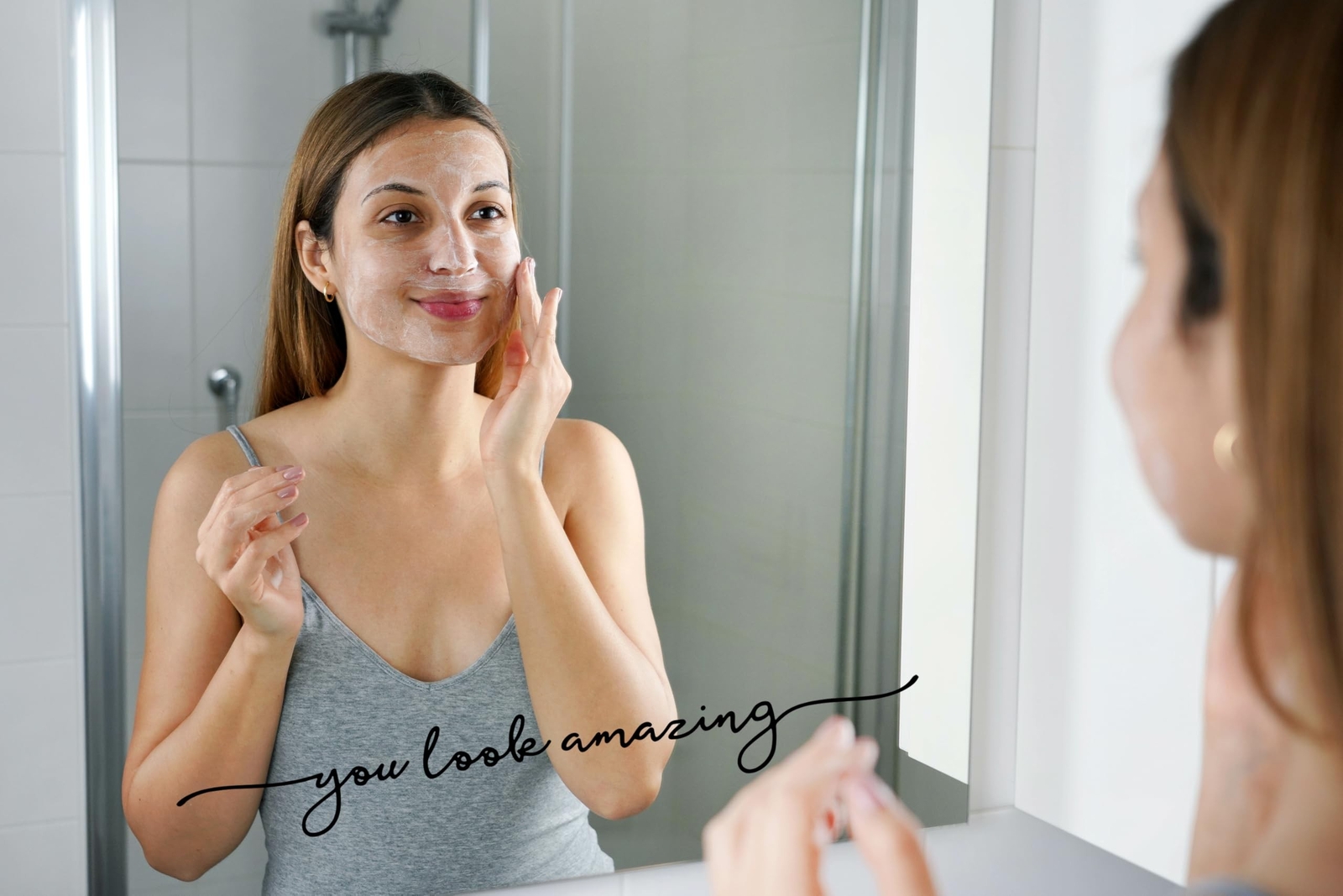 You Look Amazing Mirror Decal – 18 x 2.5 Inch Mirror Vinyl,Bathroom Decor,Slo…