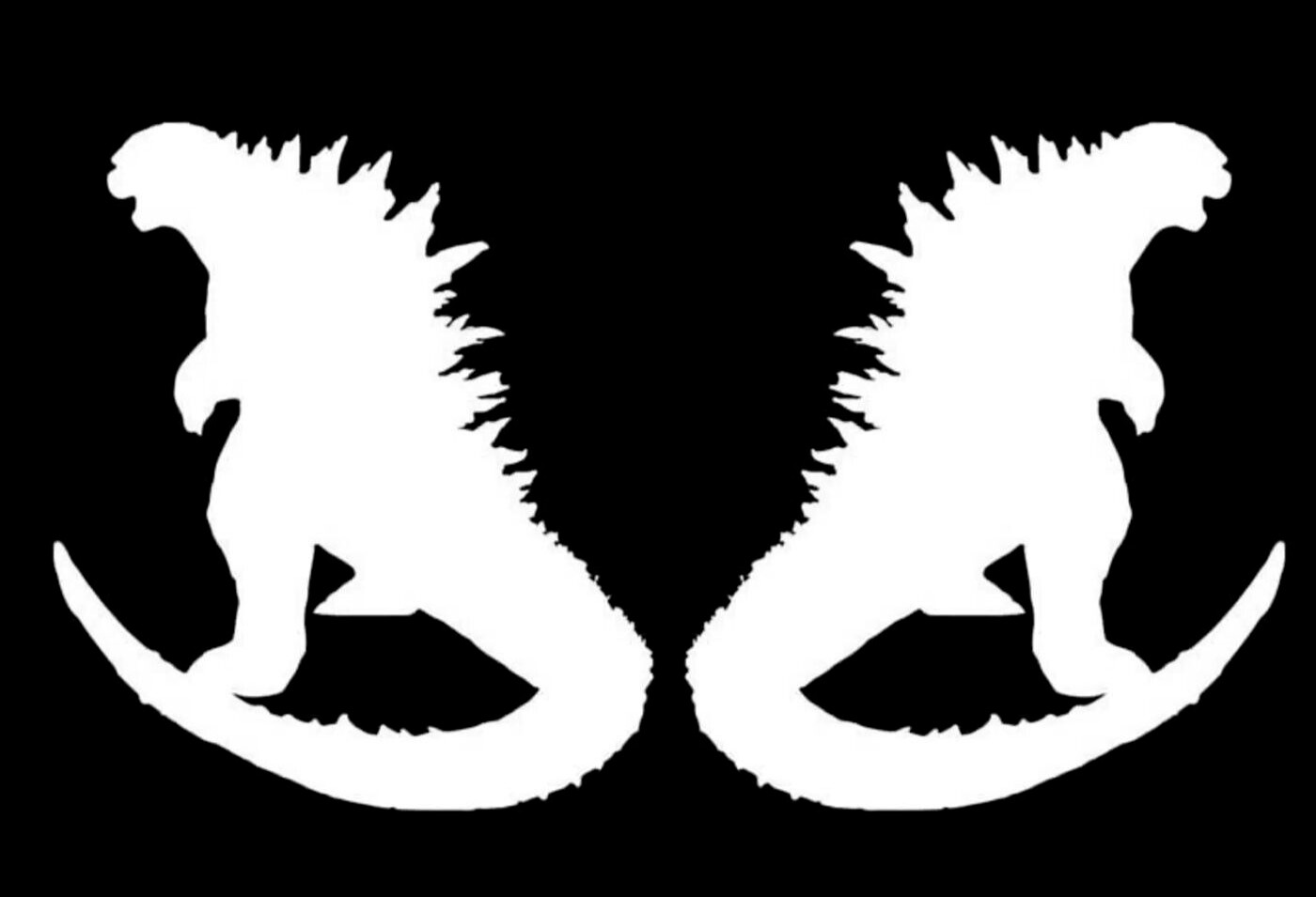 Godzilla Graphic Two 6" White Vinyl Decals Car Truck Windows Laptop Tablet