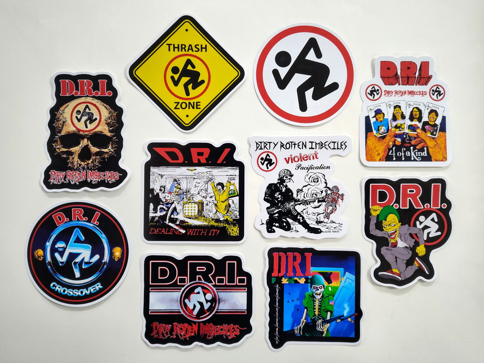 Sticker Pack (10 Vinyl Stickers) Crossover Down tempo Thrash Metal Rock Band