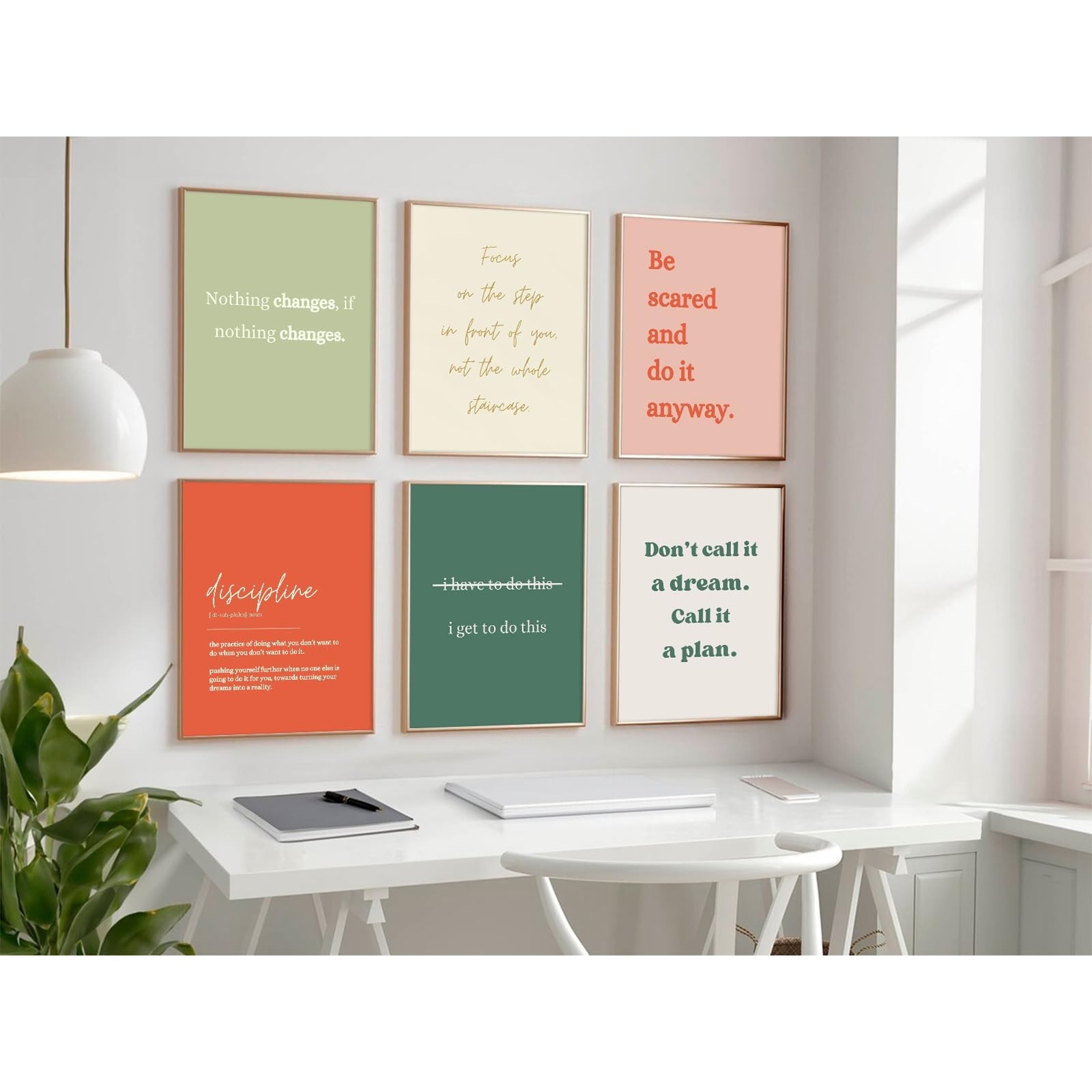 Office Wall Art Motivational Posters Inspirational Quote Canvas Wall Decor Of…