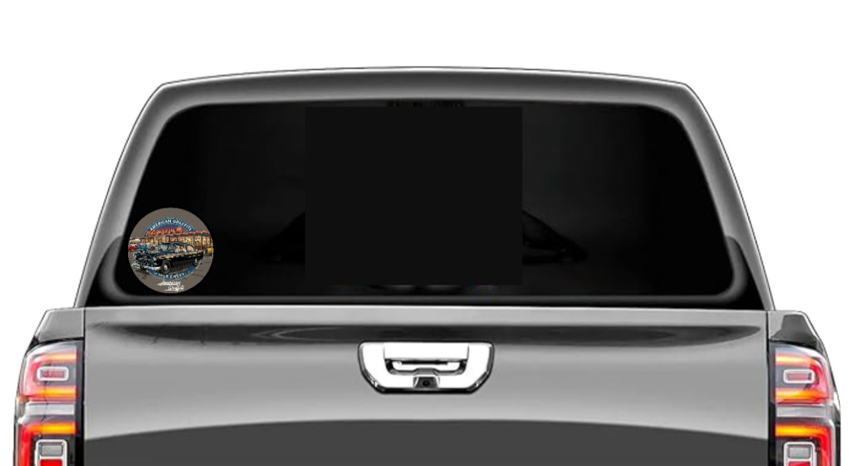 Car Classics – American Graffiti '55 Chevy 4" Handmade Vinyl Decal Cooler Laptop