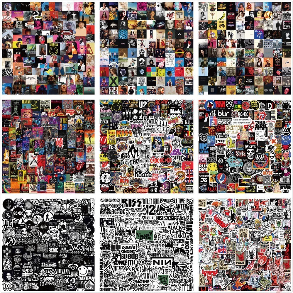 100 Mixed Music Band Rock and Roll Sticker Packs