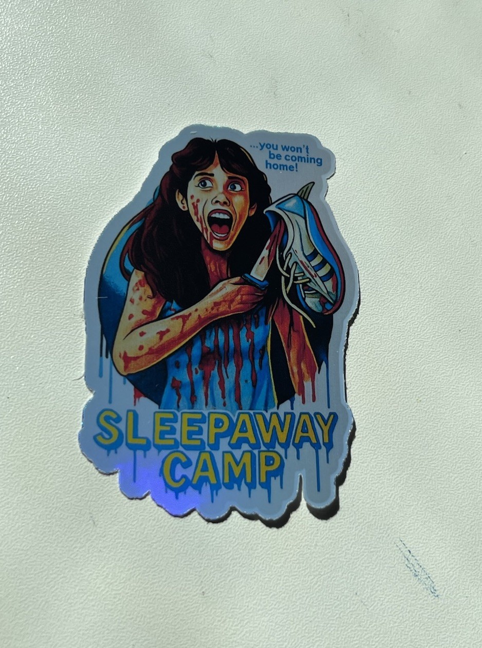 Sleepaway Camp Angela Holographic Waterproof Vinyl 3 Inch Sticker