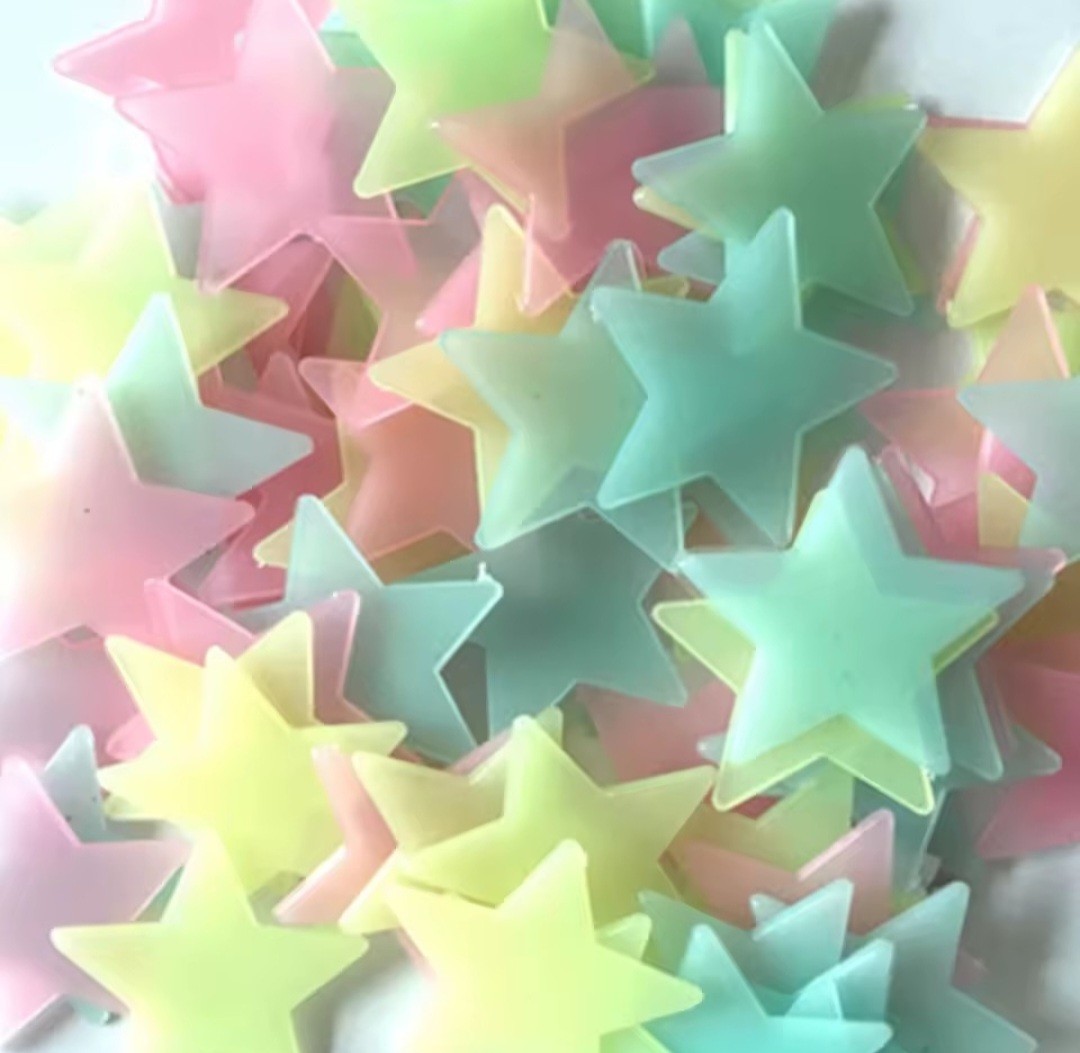 Glow in Dark Stars Blue Green Pink for Ceiling Walls Kids Room Decor 100 Ct. USA