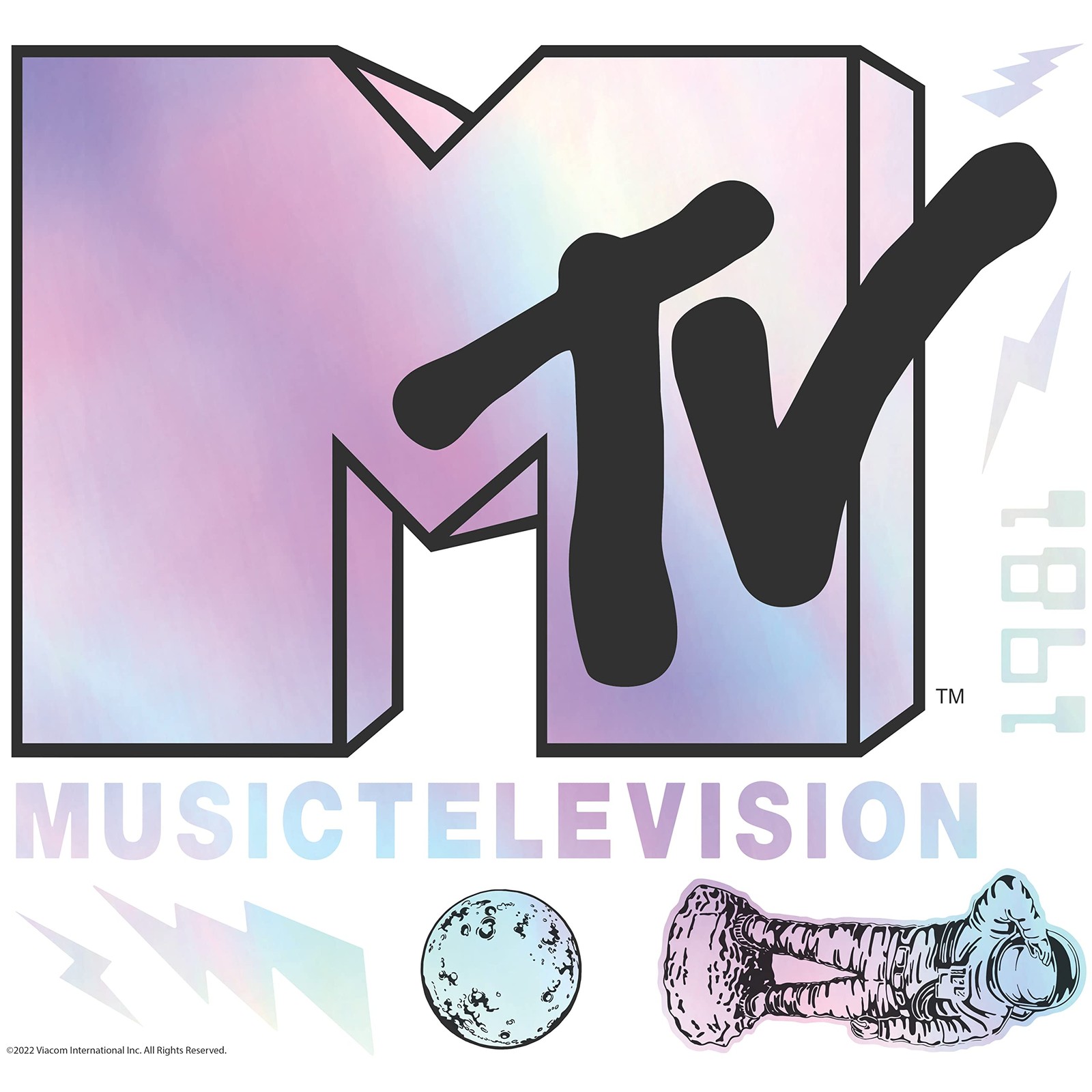 RMK5268GM MTV Holographic Peel and Stick Giant Wall Decals
