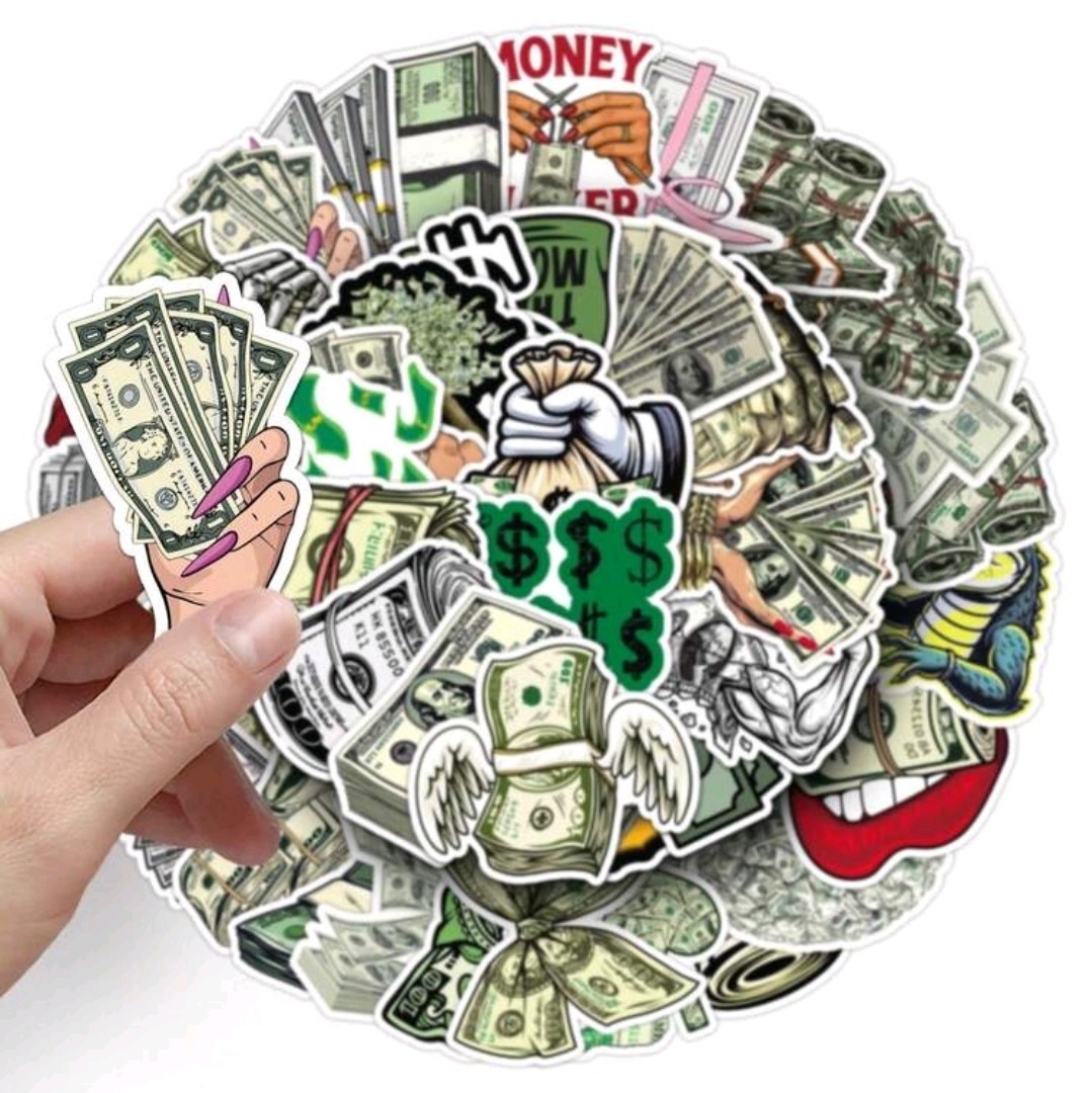 20 Pcs Funny Dollar Signs Money Theme Vinyl Stickers, Waterproof,Laptop, Bottles