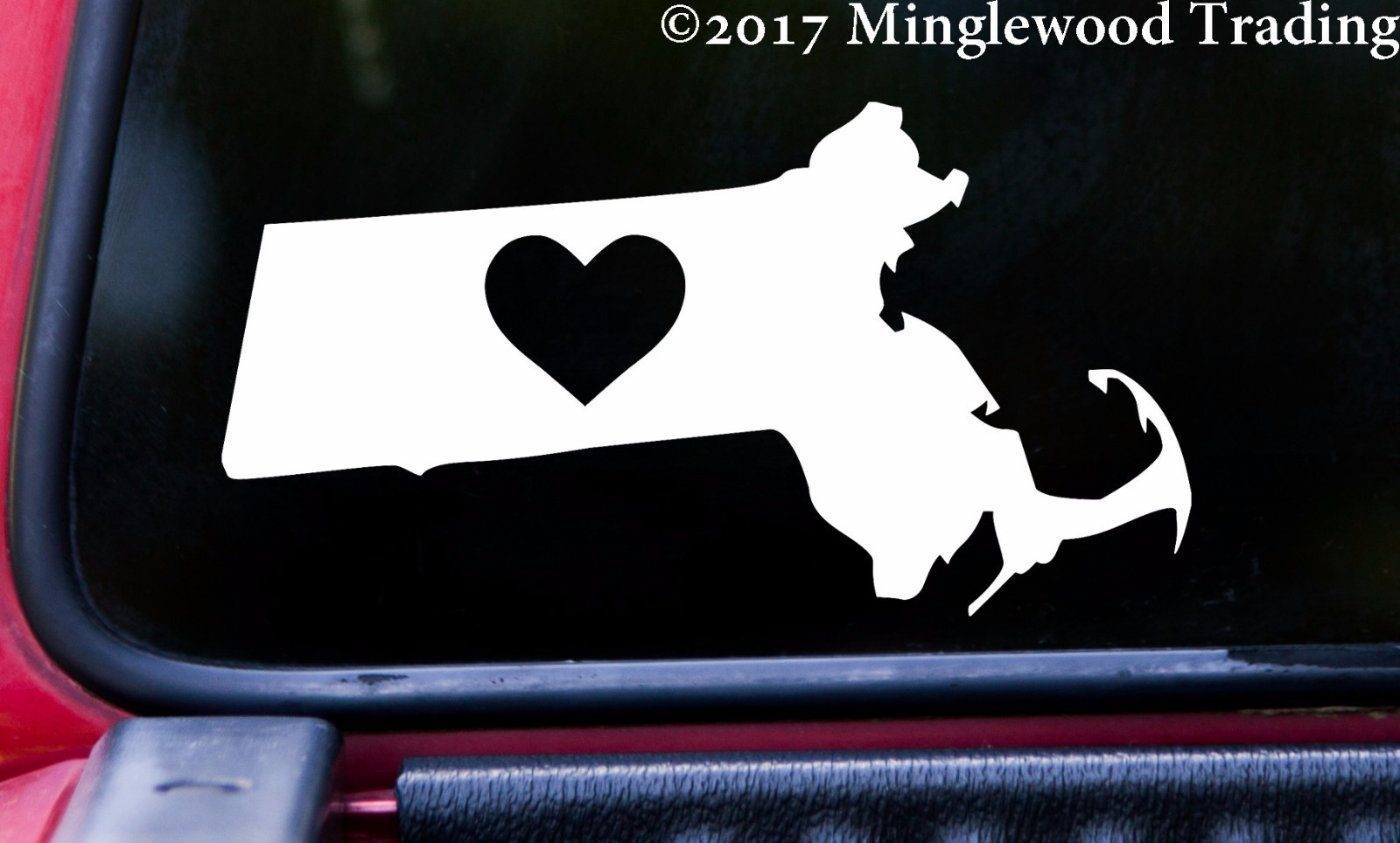 MASSACHUSETTS HEART Vinyl Sticker – Home State Love MA – Die Cut Decal