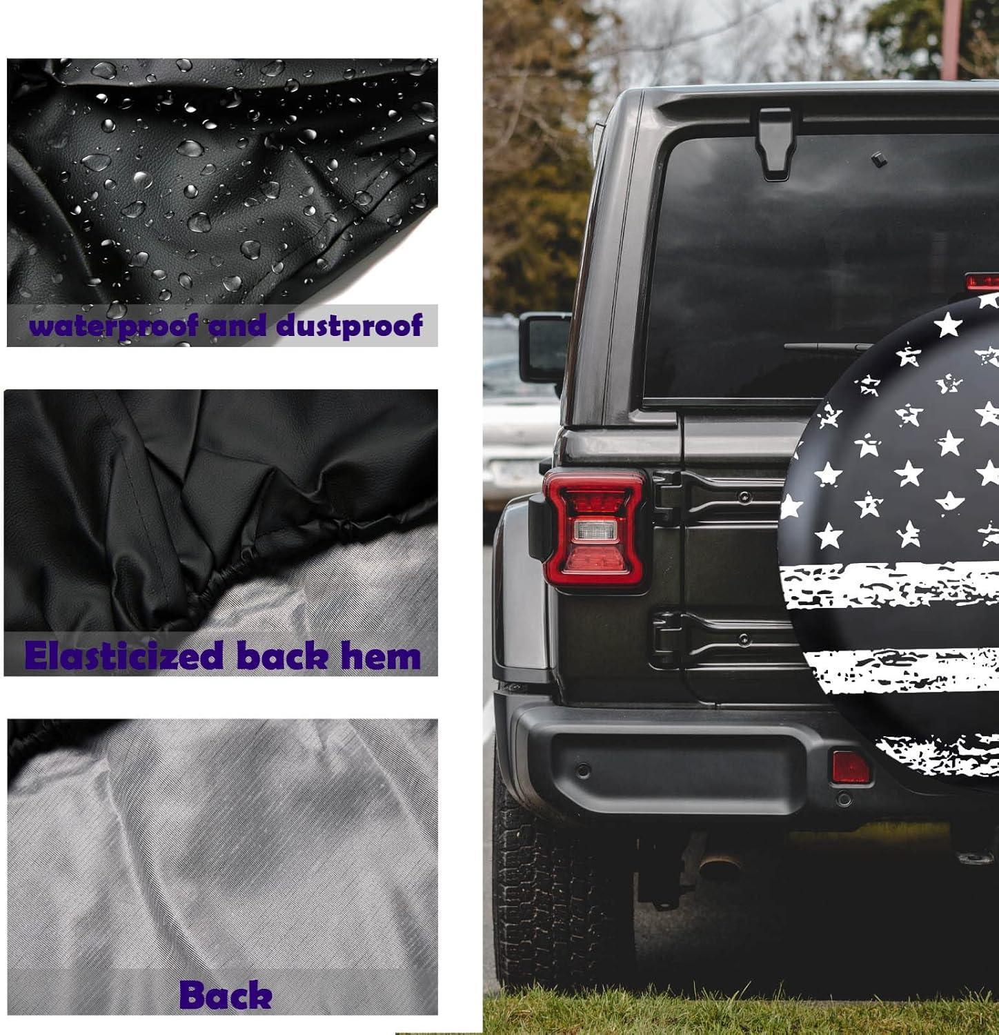 17" American Flag Spare Tire Cover Fit Jeep Wrangler Rv SUV Truck Travel Trailer