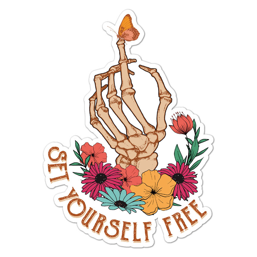 Set Yourself Free, Vinyl Decal Sticker, Indoor Outdoor, 3 Sizes, #8835