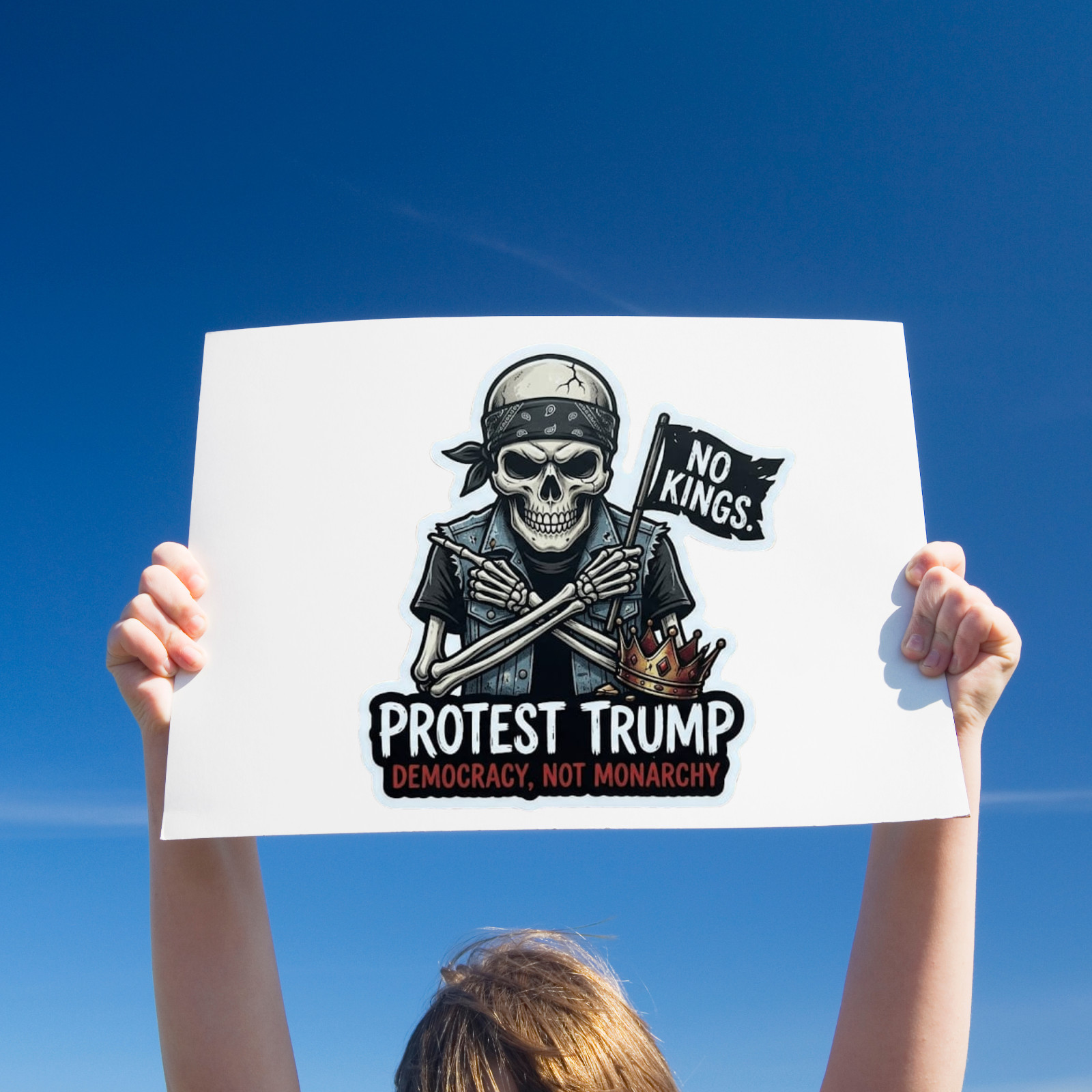 Anti Trump Stickers NO KINGS PROTEST Gas Pump Waterproof Vinyl NEW 1/10/50/100