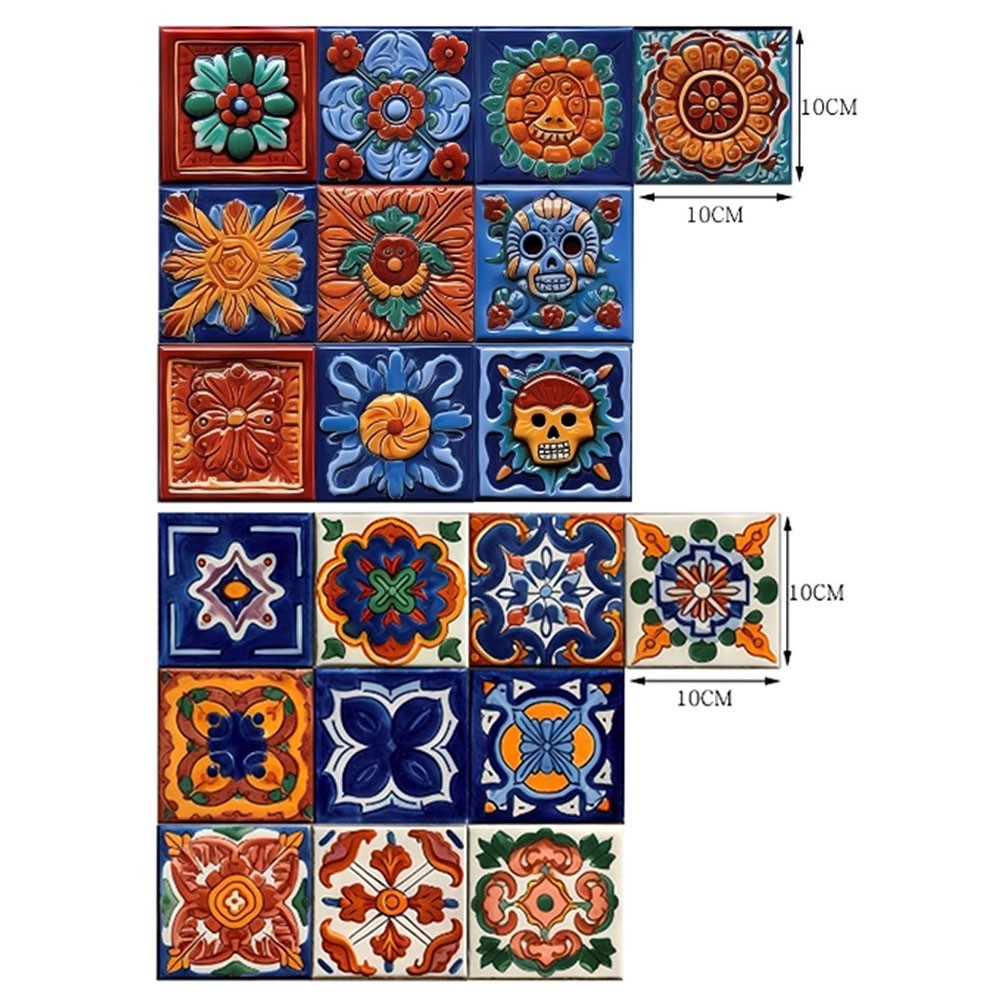 Refresh Your Interior with 20pcs Mexican for TILE Decals for Walls and Furniture