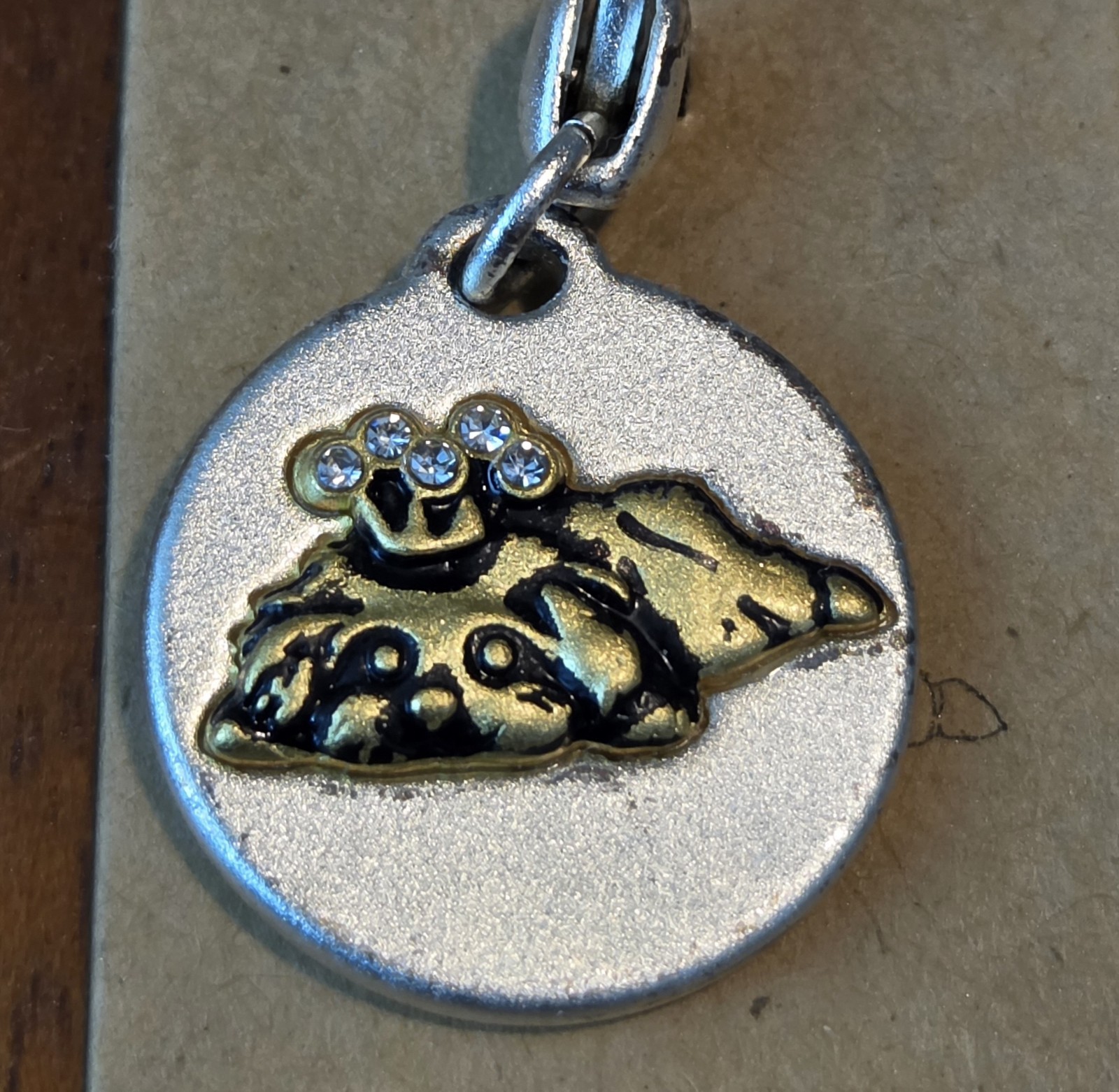 NEW Amanda Blu Charm DIAMOND DOG BEST FRIEND Gold Silver Tone