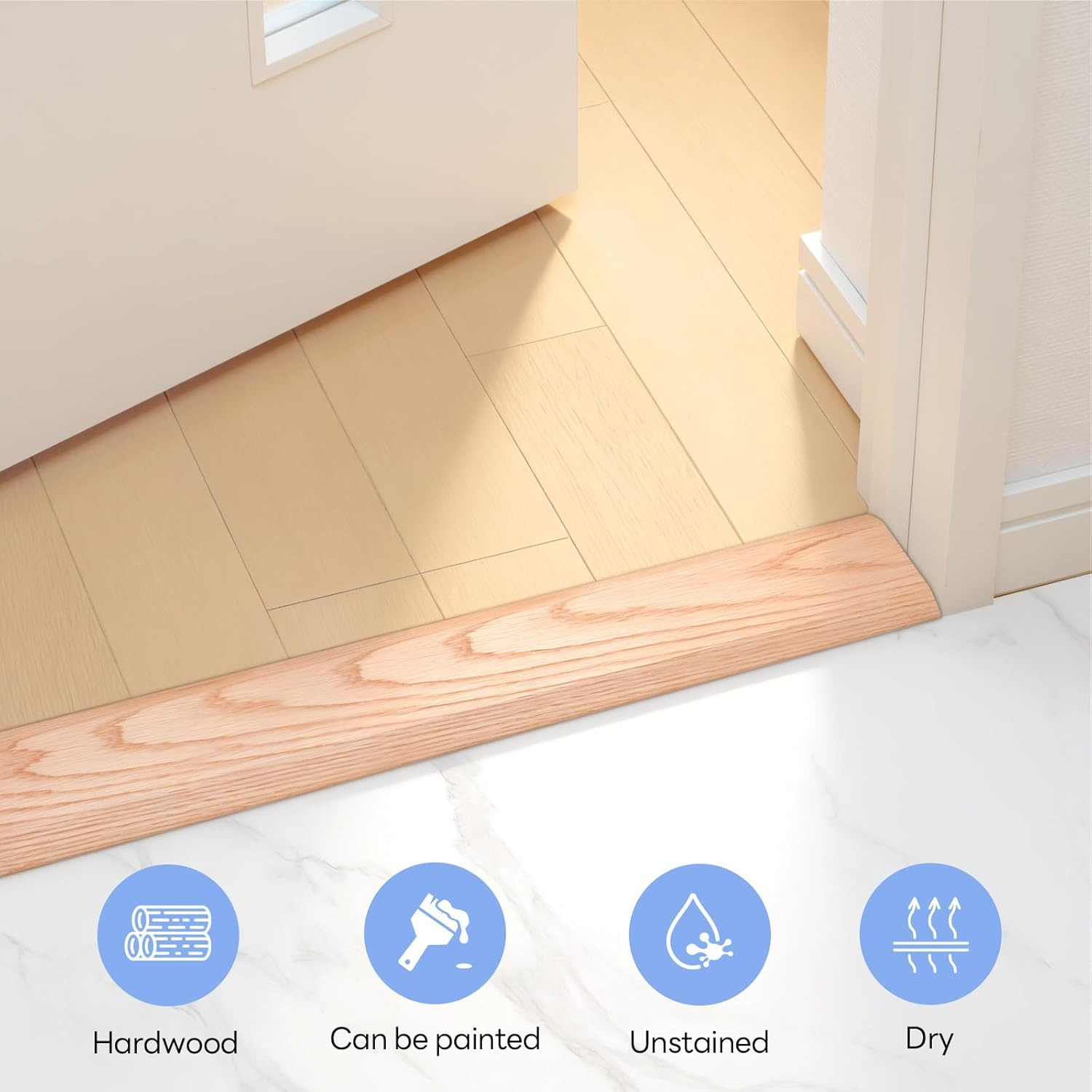 Red Oak Floor Transition Strip – 5" W x 48" L for Carpet, Tile & Wood