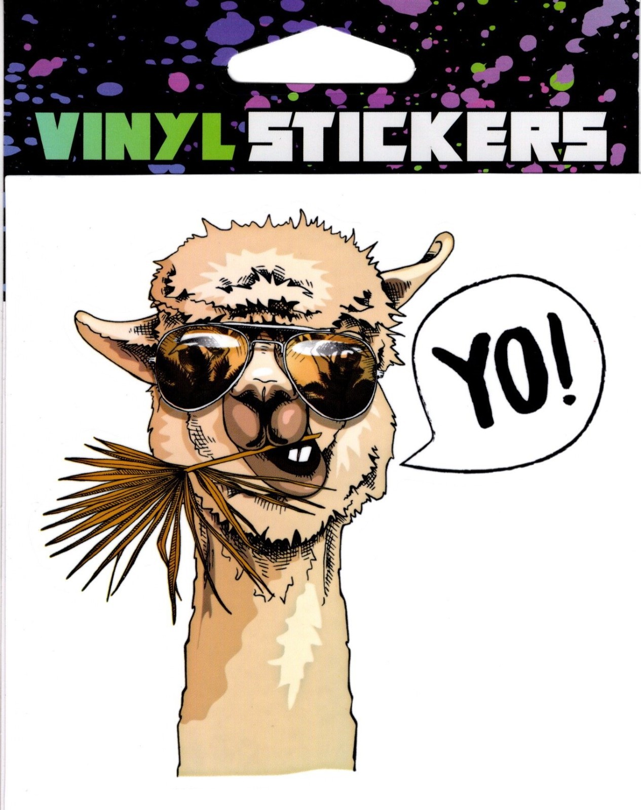 Llama saying "YO" Vinyl Sticker – 4.25in x 4.25in