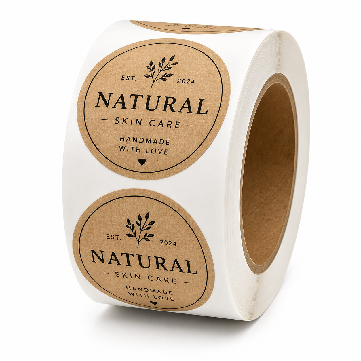 Custom Print Roll Labels Circle Stickers, Text Logo Packaging Labels, 100 Pieces