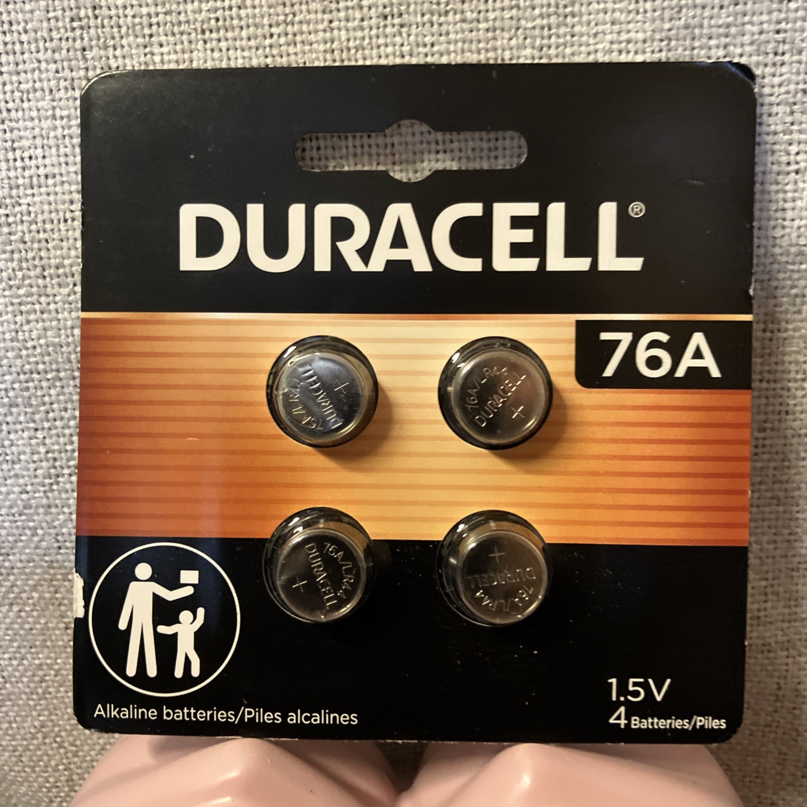 Duracell 76A, LR44, 1.5V 1 Pack Of 4