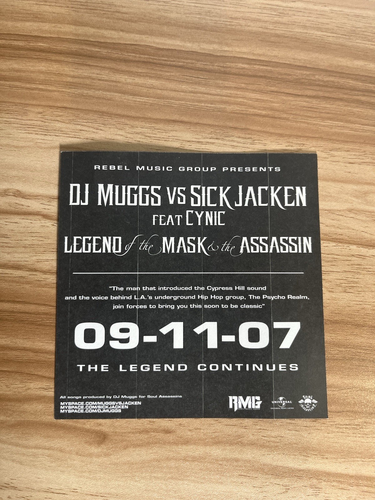 DJ Muggs vs Sick Jacken feat Cynic – Legend of the Mask & the Assassin Sticker