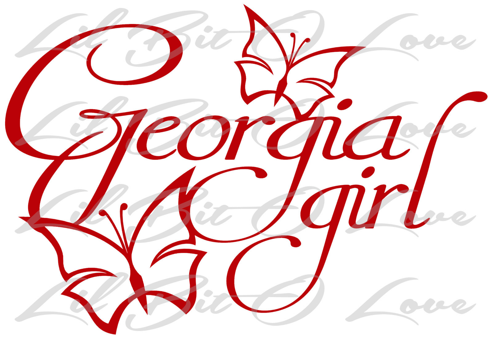 Georgia Girl With Butterflies Vinyl Decal Sticker Car Auto Vehicle