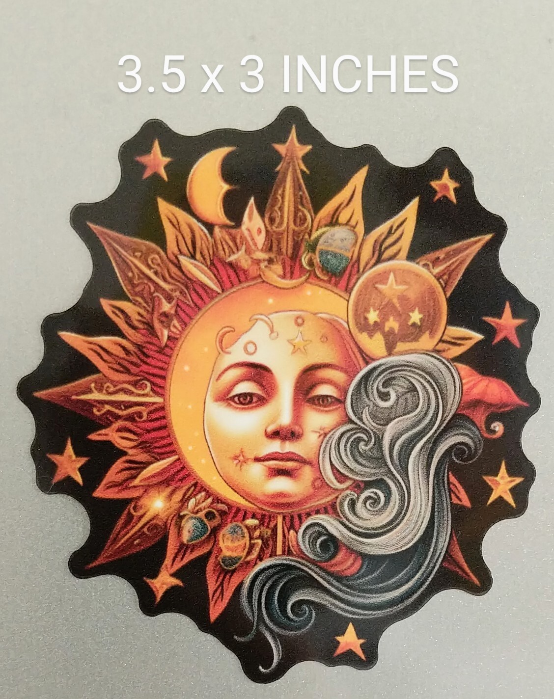 3.5" Sun Moon Stars Decal Vinyl Sticker Celestial Galaxy Goth Spiritual Space