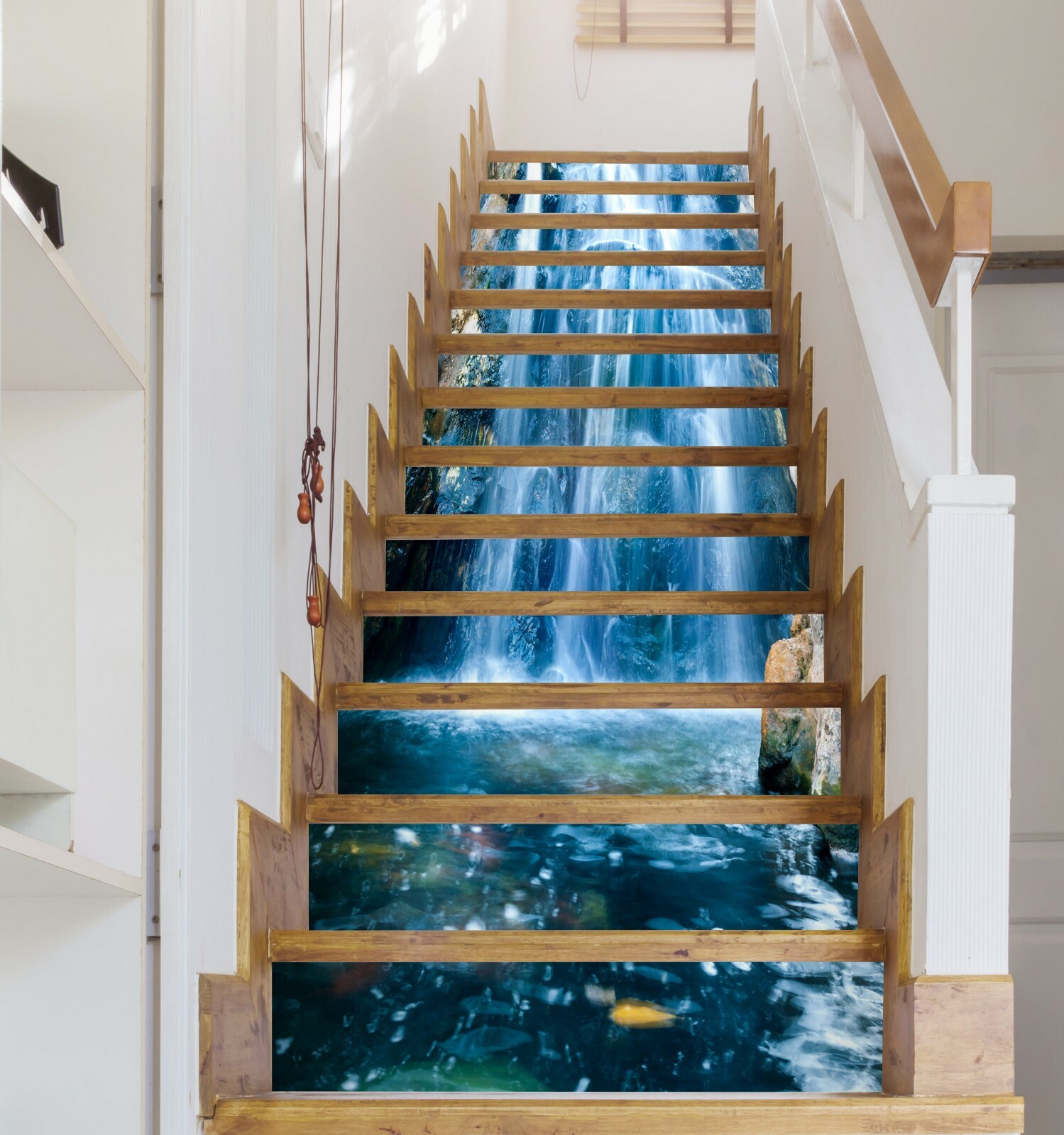 3D Blue Waterfall NA425 Stair Risers Decoration Photo Mural Decal Wallpaper Fay