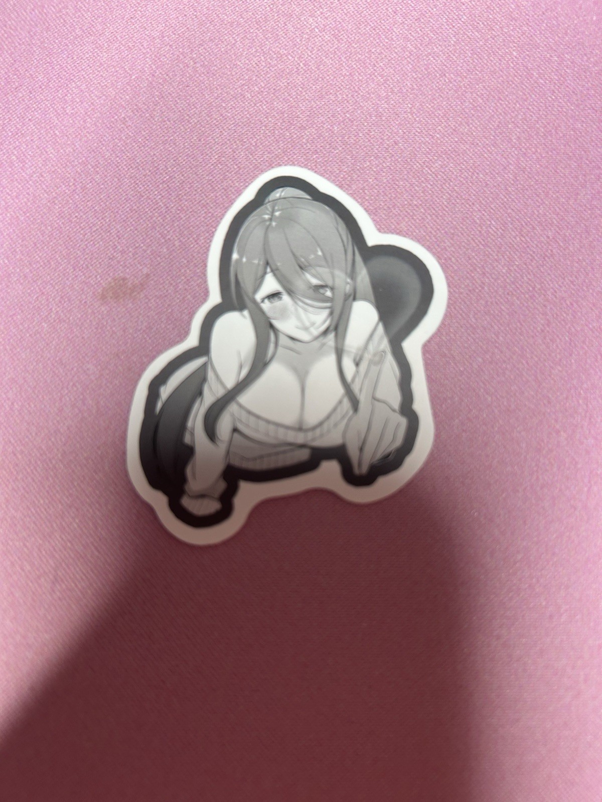 black and white waifu lewd stickers #14