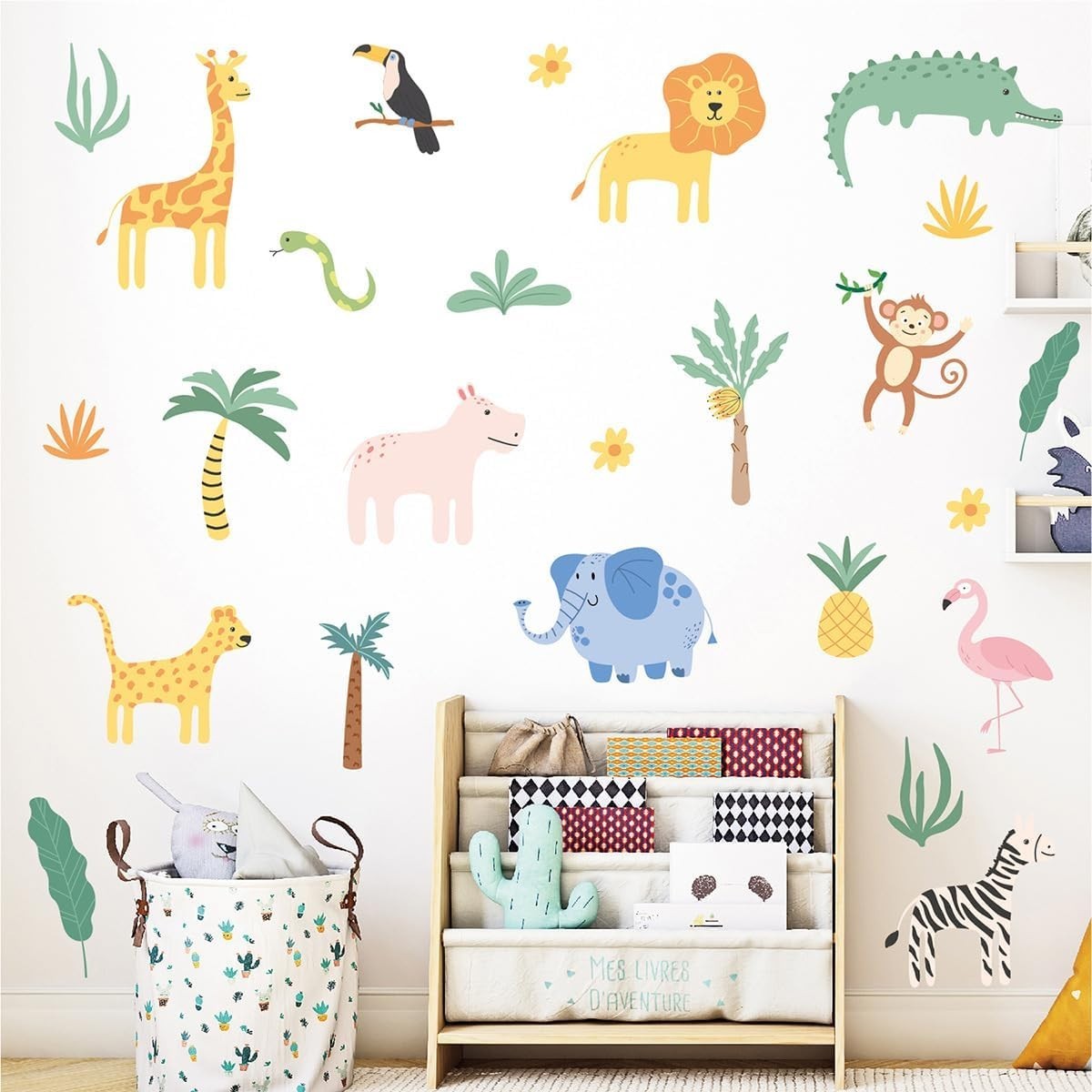 Cute Jungle Animal Wall Decals – 26 Waterproof Safari Stickers for Nursery Bliss