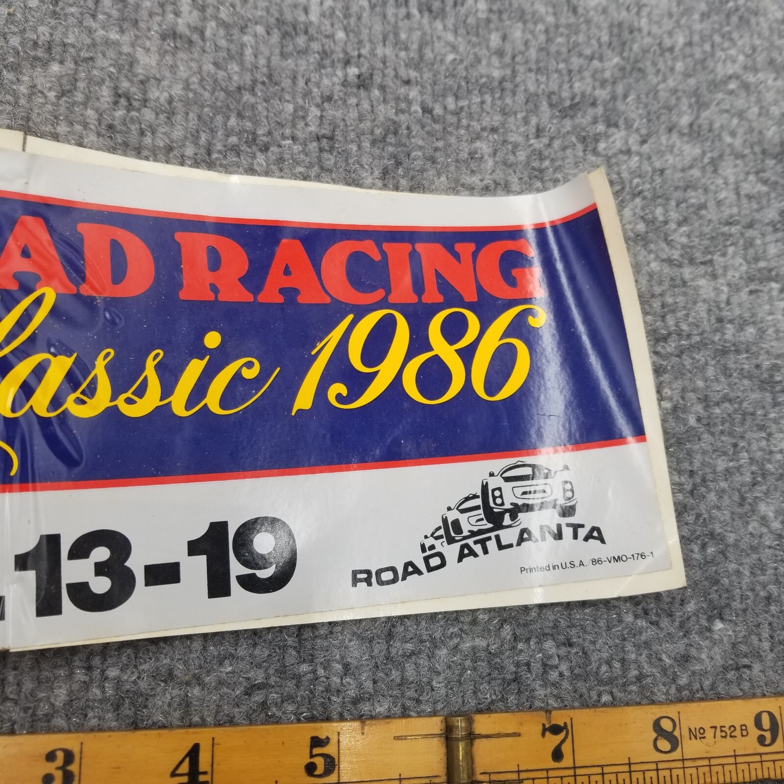 Vintage Valvoline Road Racing Classic 1986 Road Atlanta Bumper Sticker SCCA