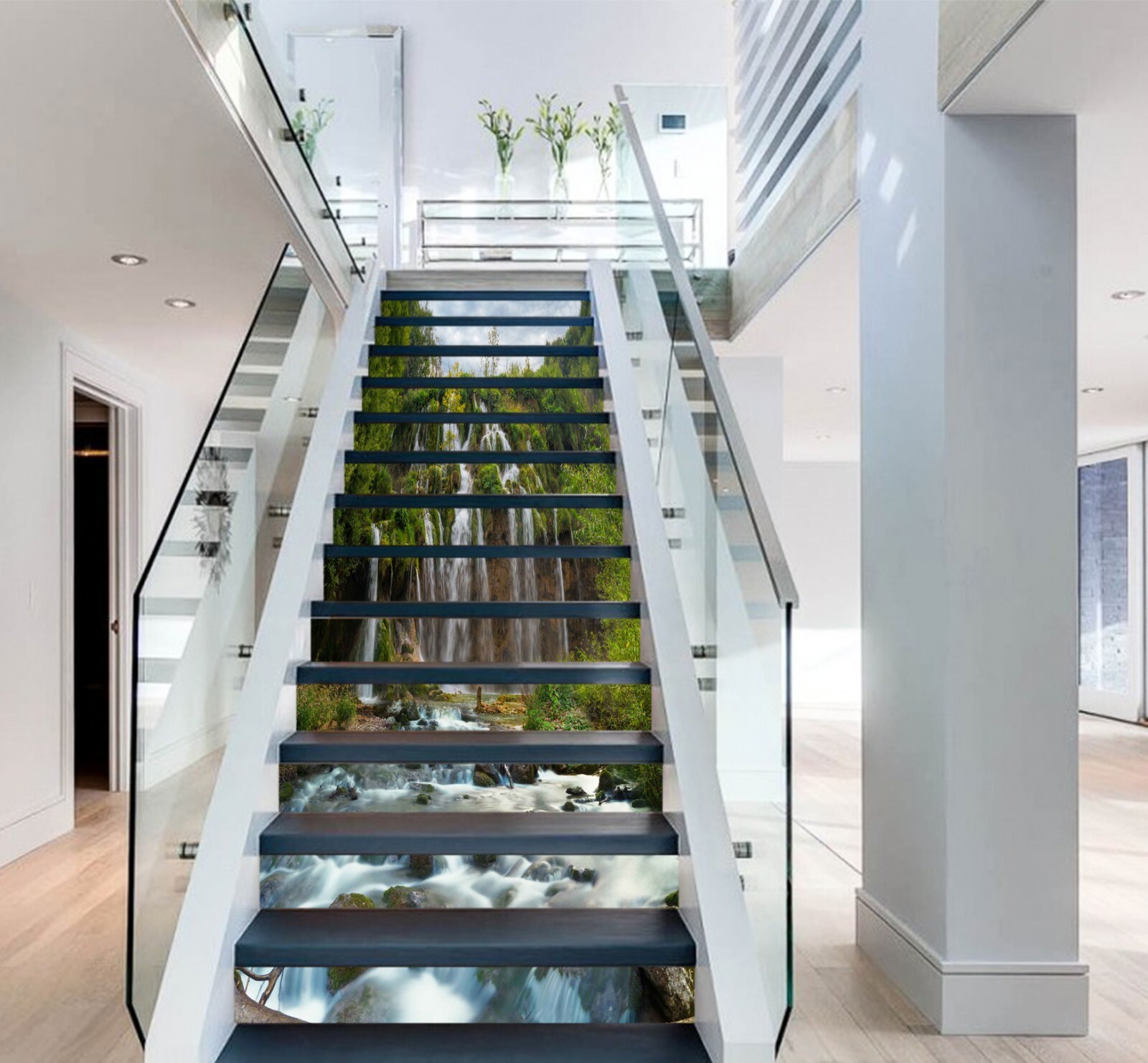 3D Waterfall River AZ1153 Stair Risers Decoration Mural Vinyl Wallpaper Kay