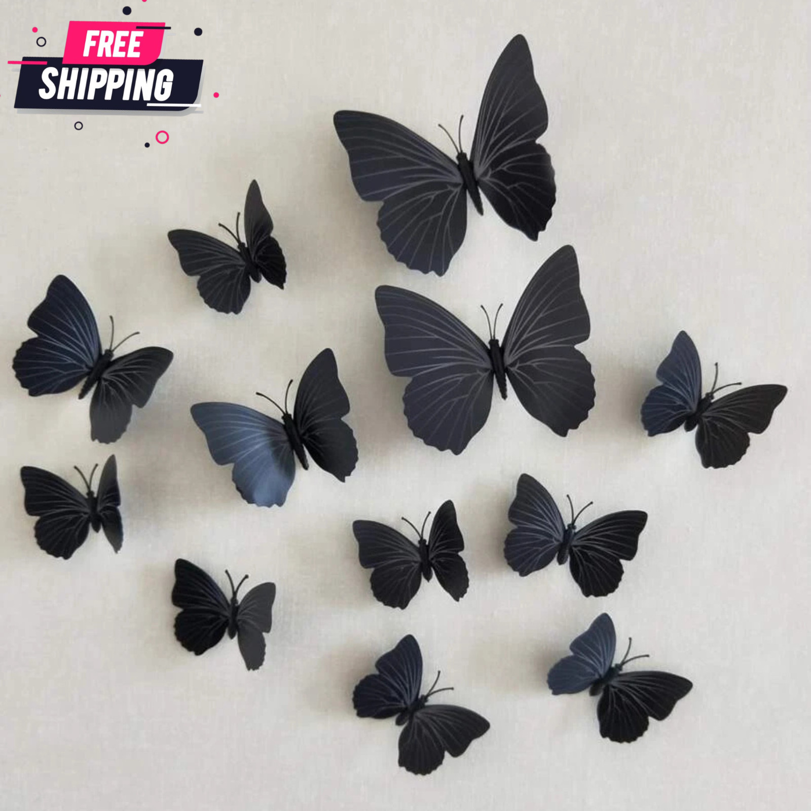 12pcs/Set 3D Butterfly Wall Sticker Modern Magnet Butterfly Sticker Vinyl Decal