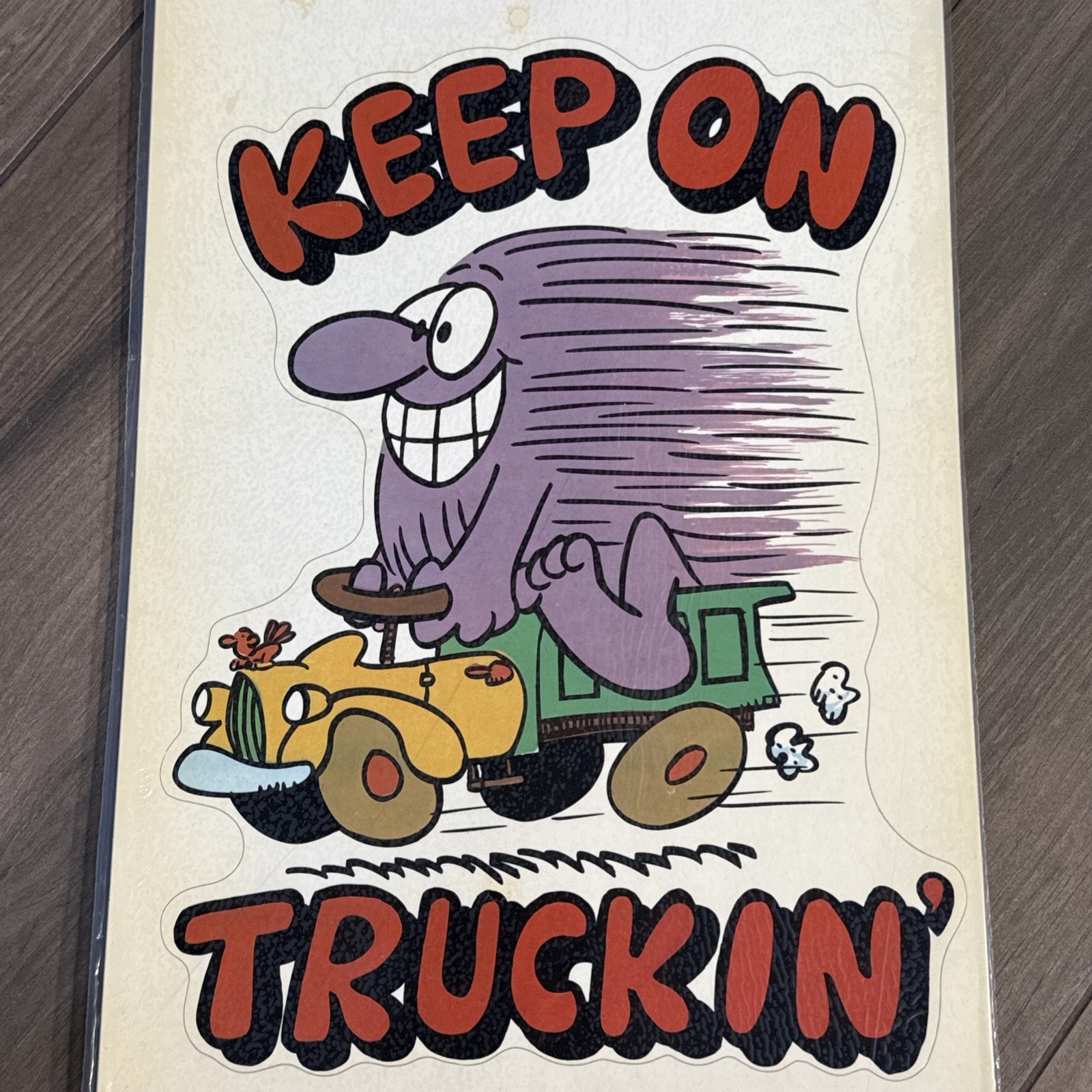 Vintage 1975 NOS Decal Meyercord Sport-Stik KEEP ON TRUCKIN' 12" Sticker Decor