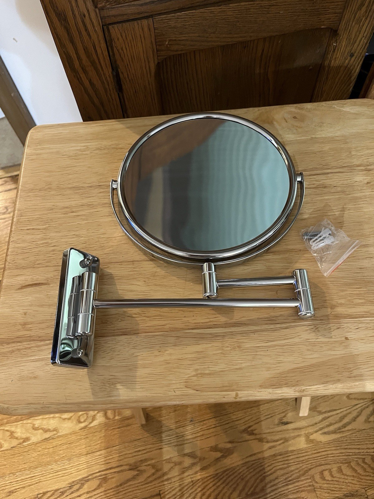 Better Living Products Cosmo Wall Mount Mirror with Folding Arm, Chrome